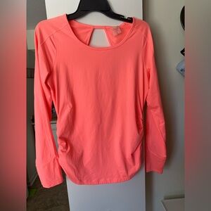 NWT CALIA by Carrie Underwood open back rouched long sleeve shirt